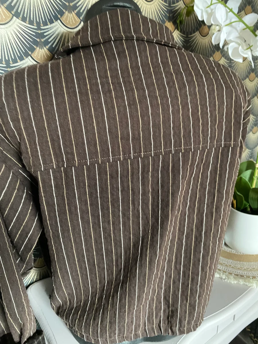 VESTE FINES RAYURES GRIS CHOCO TU 36/44 – Image 7