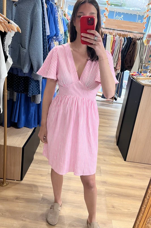 Robe rose à rayures - Image 2