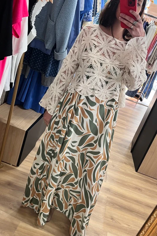 Robe camel et kaki – Image 3