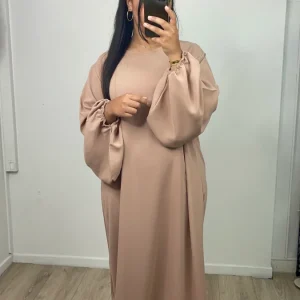 Abaya Simple Malika Vieux Rose
