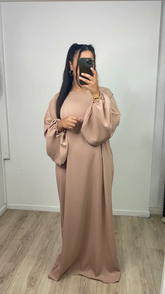 Abaya Simple Malika Vieux Rose
