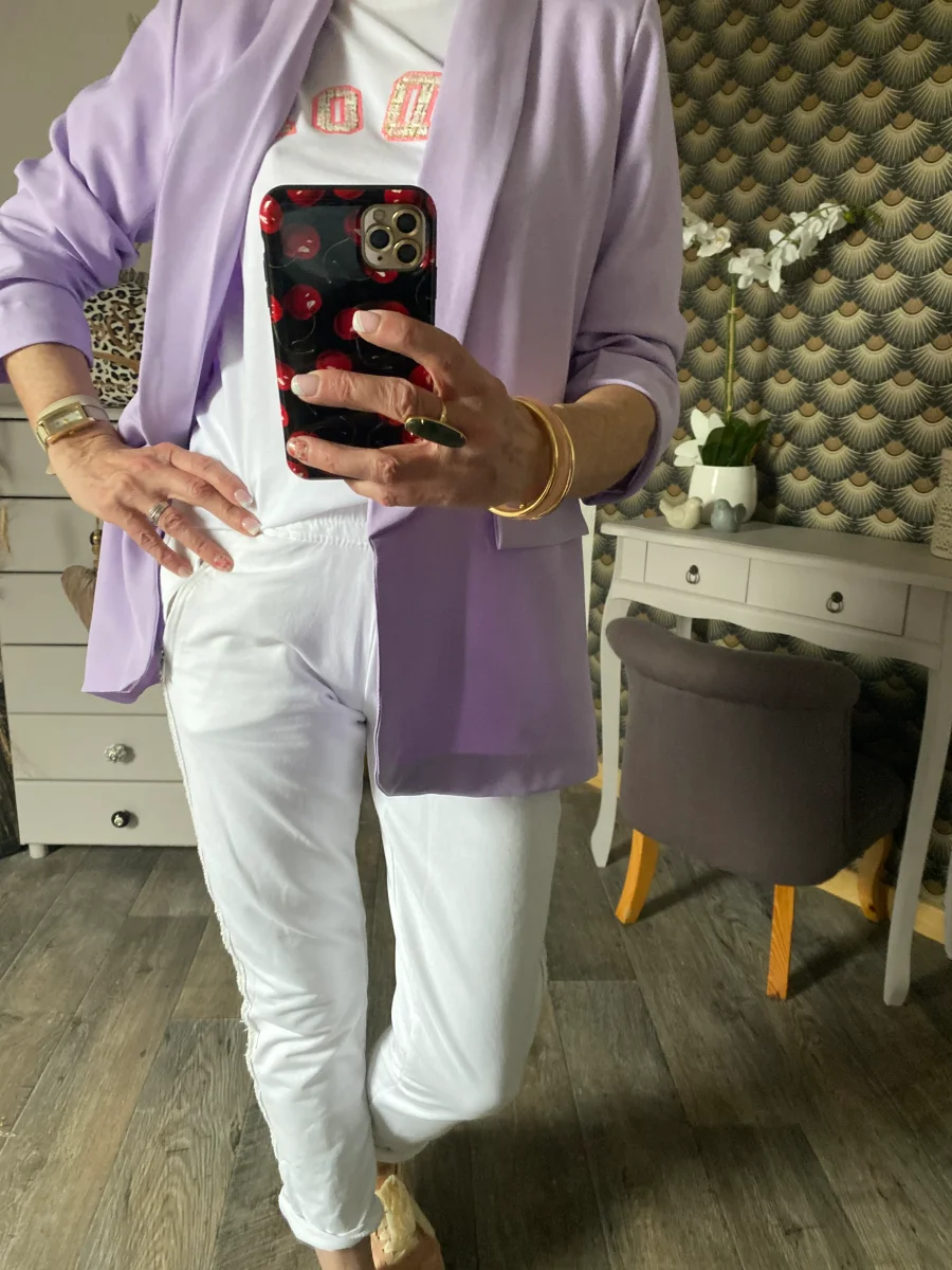 VESTE BLAZER MANCHES TROIS QUART PLISSE PARME TU 36/42 – Image 6