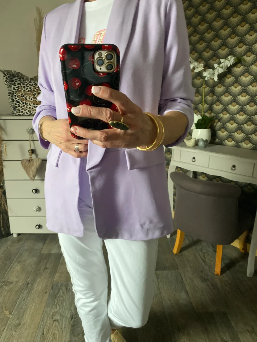 VESTE BLAZER MANCHES TROIS QUART PLISSE PARME TU 36/42 – Image 3