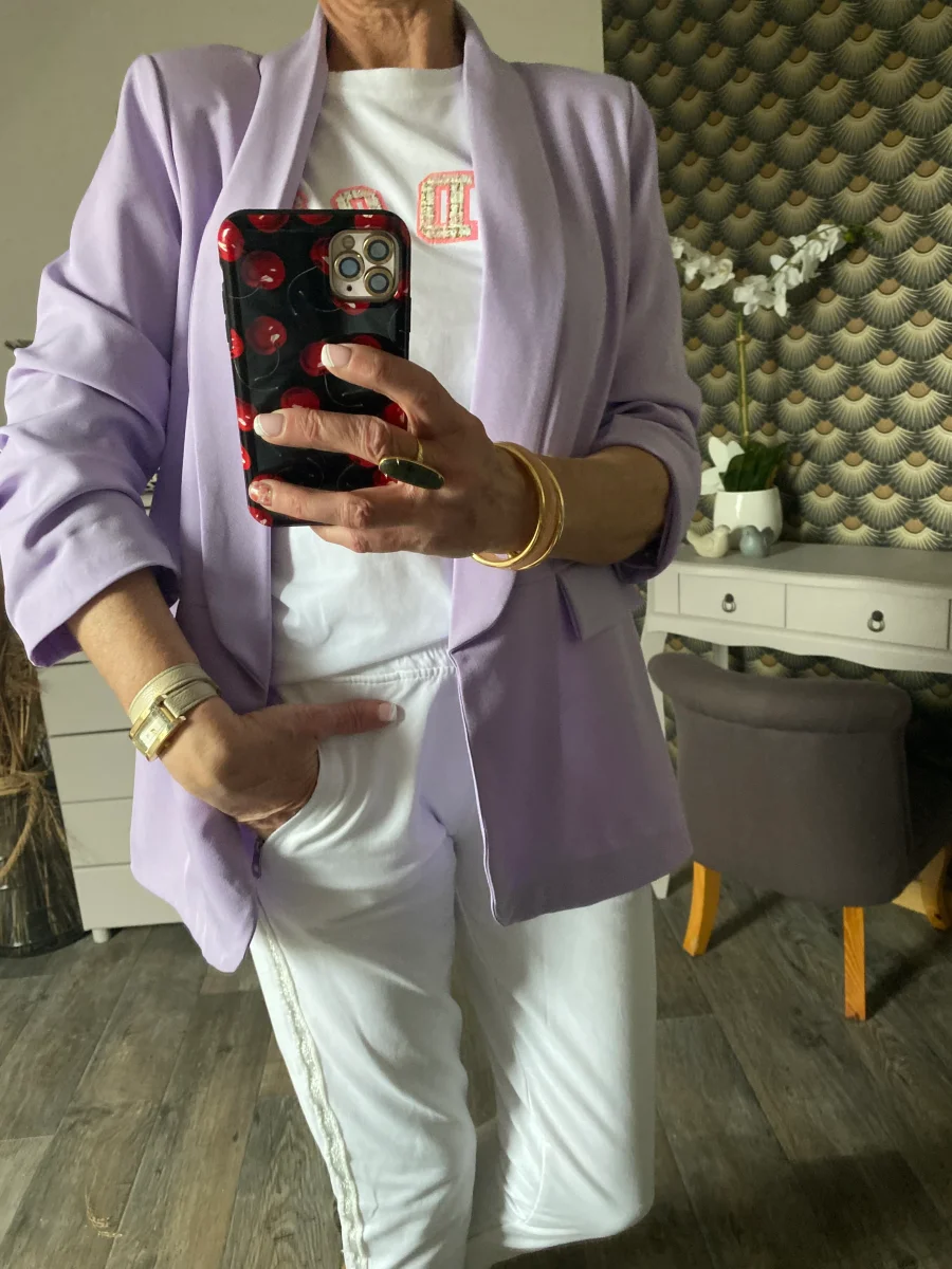 VESTE BLAZER MANCHES TROIS QUART PLISSE PARME TU 36/42 – Image 5