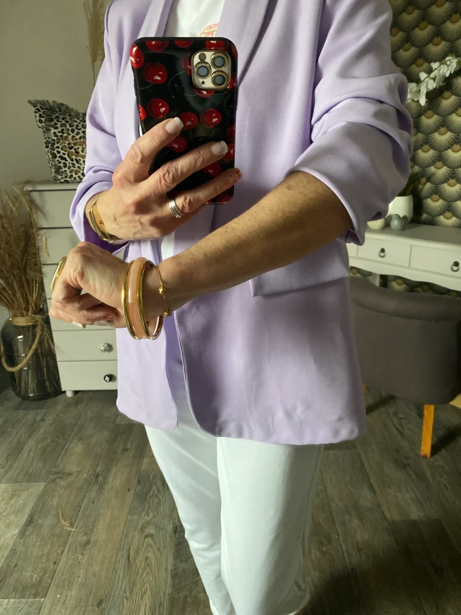 VESTE BLAZER MANCHES TROIS QUART PLISSE PARME TU 36/42