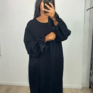 Abaya manche tulipe Kamila Noire