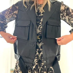 LE PERFECTO SANS MANCHE EN SIMILI NOIR