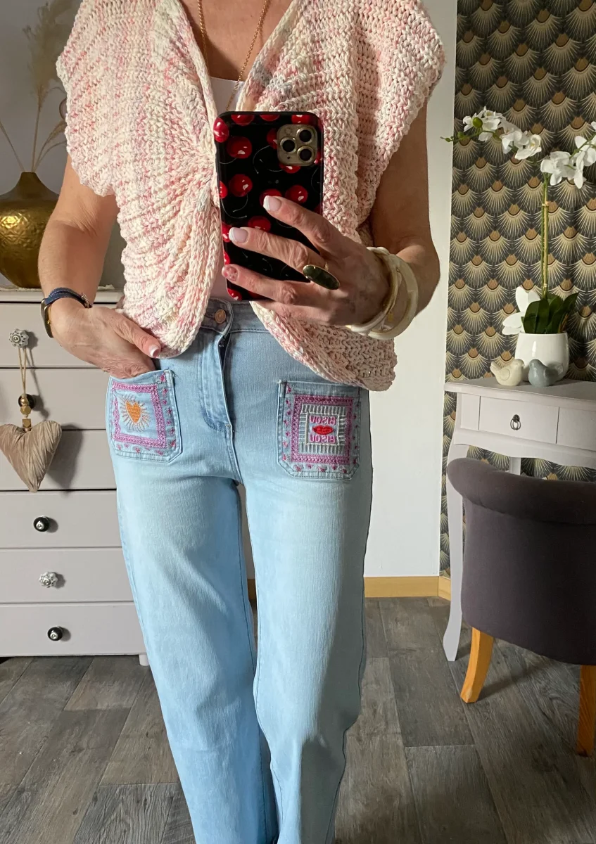 GILET NOEUD LOVENA ROSE TU 36/44 – Image 9