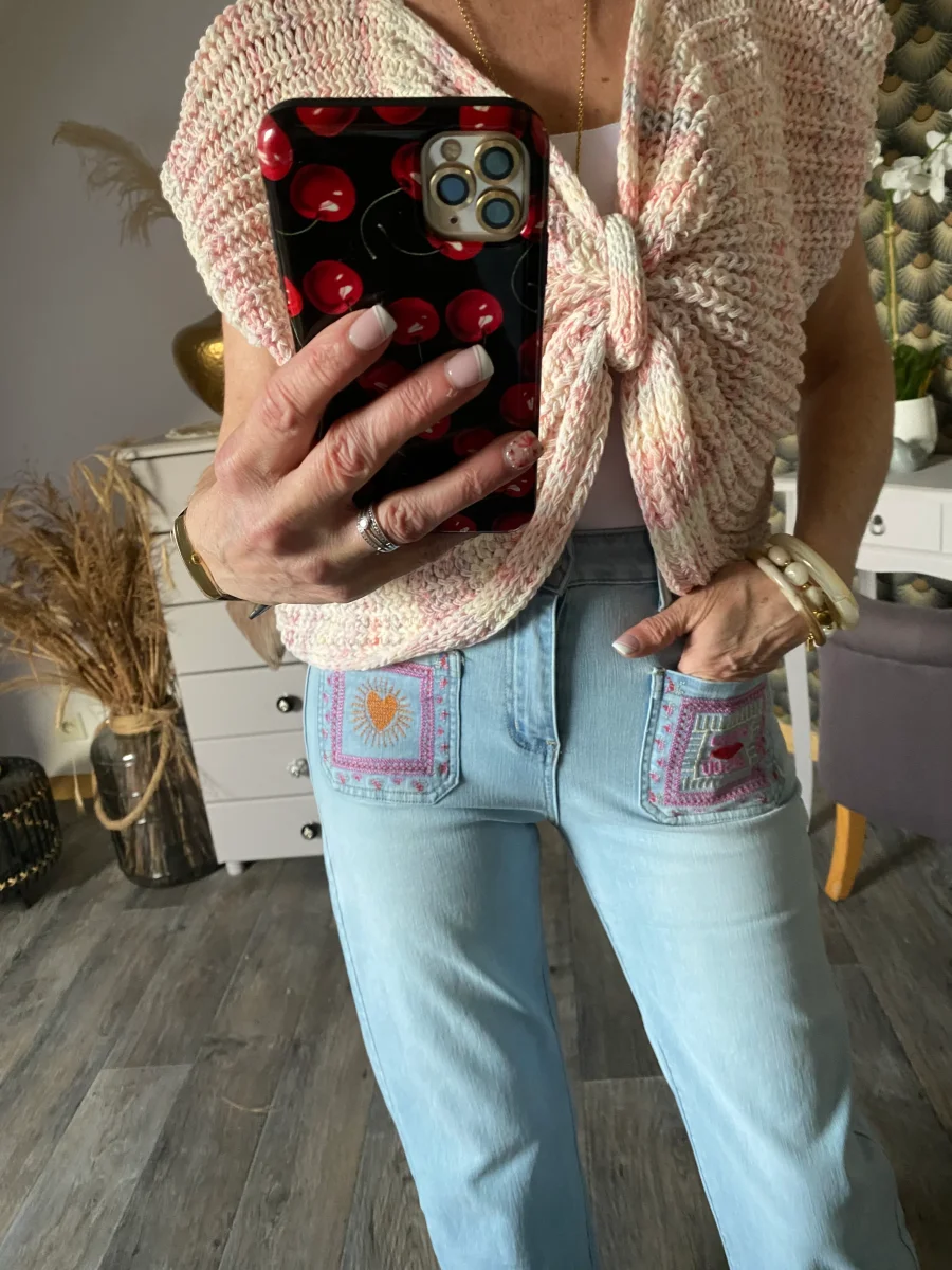 GILET NOEUD LOVENA ROSE TU 36/44 – Image 5