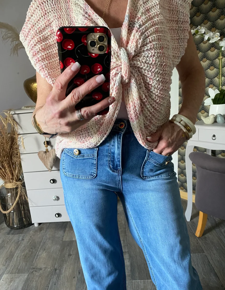 GILET NOEUD LOVENA ROSE TU 36/44 – Image 7