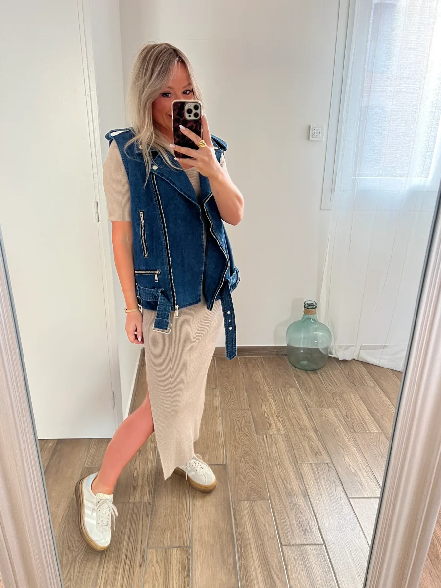 LA ROBE LONGUE EN MAILLE BEIGE - Image 3