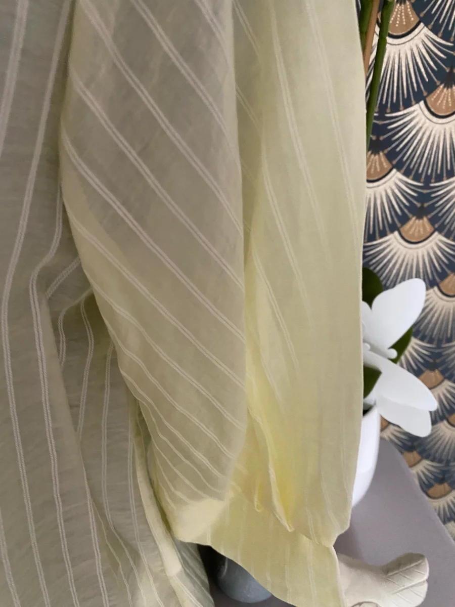 TOP CORINNE FINES RAYURES JAUNE TU 34/40 LYOCEL – Image 6