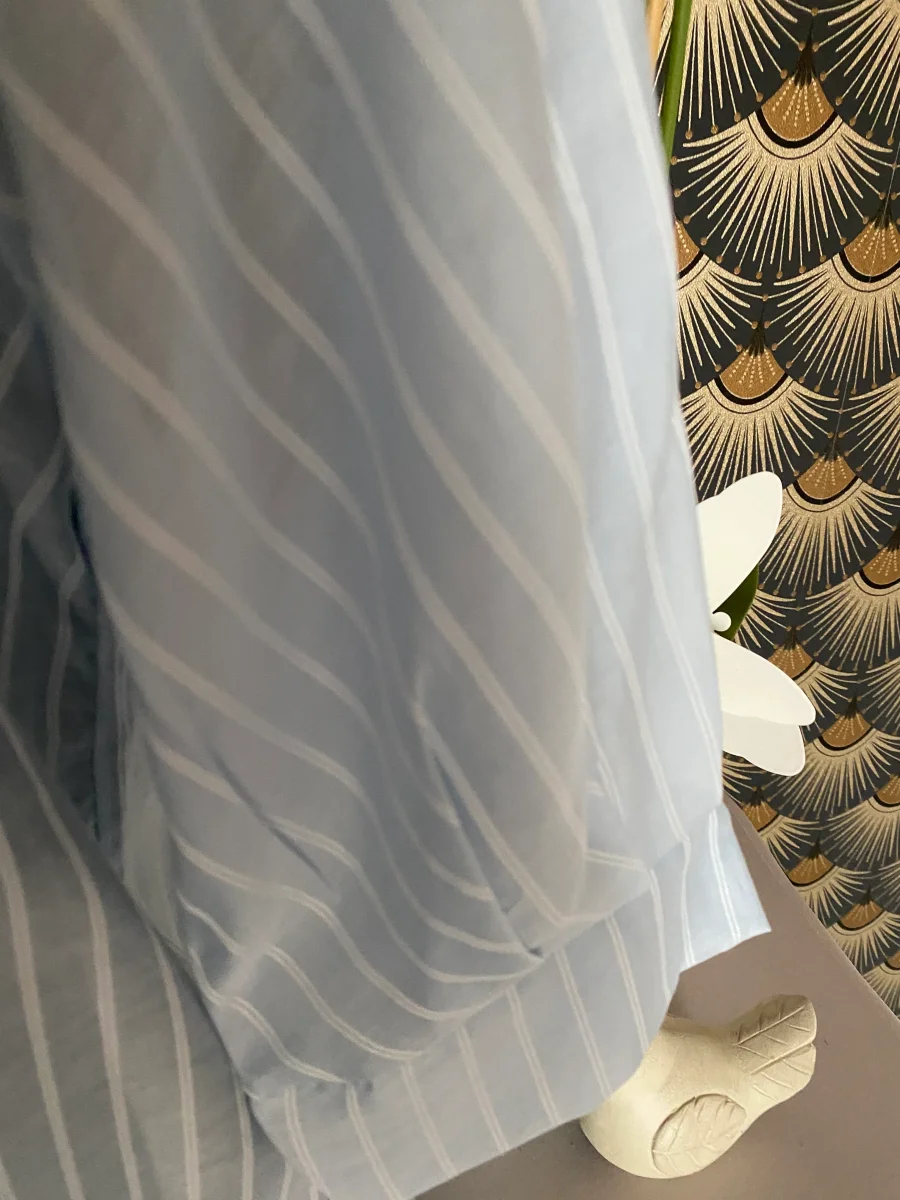 TOP CORINNE FINES RAYURES BLEU TU 34/40 LYOCEL – Image 4