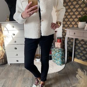 VESTE PILOU ECRU TAILLE S OUM