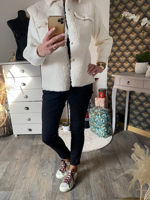 VESTE PILOU ECRU TAILLE S OUM – Image 2