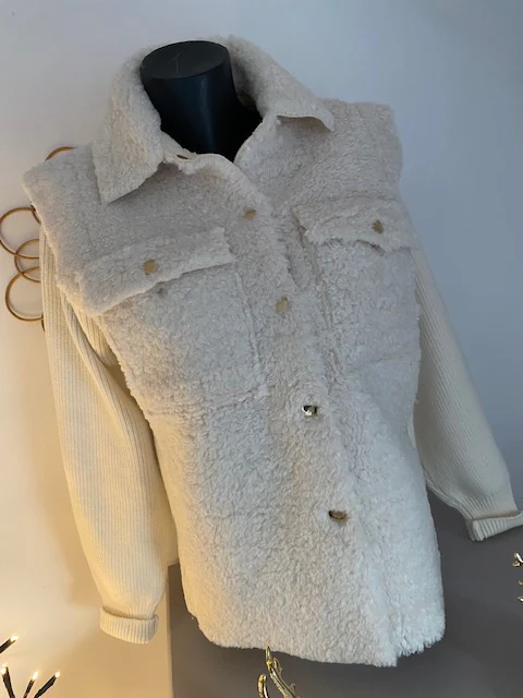 VESTE PILOU ECRU TAILLE S OUM – Image 3