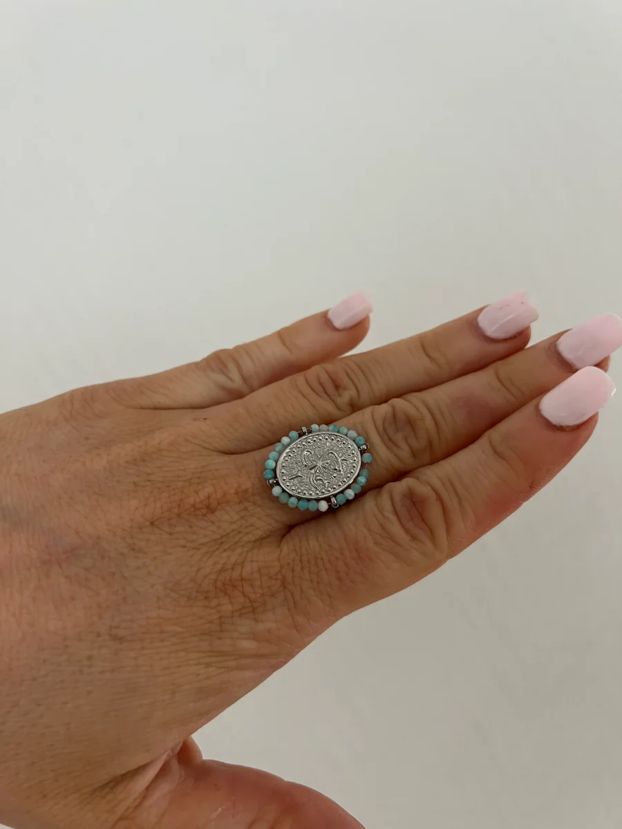 LA BAGUE PERLE BLEU CIEL – Image 3