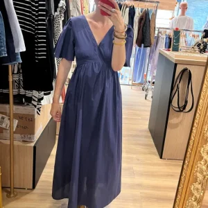 Robe longue bleu marine