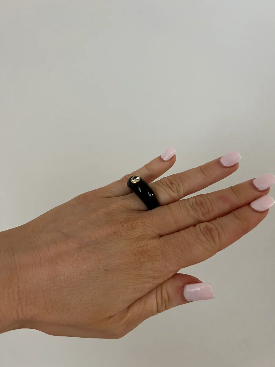 LA BAGUE NOIR STRASS – Image 5