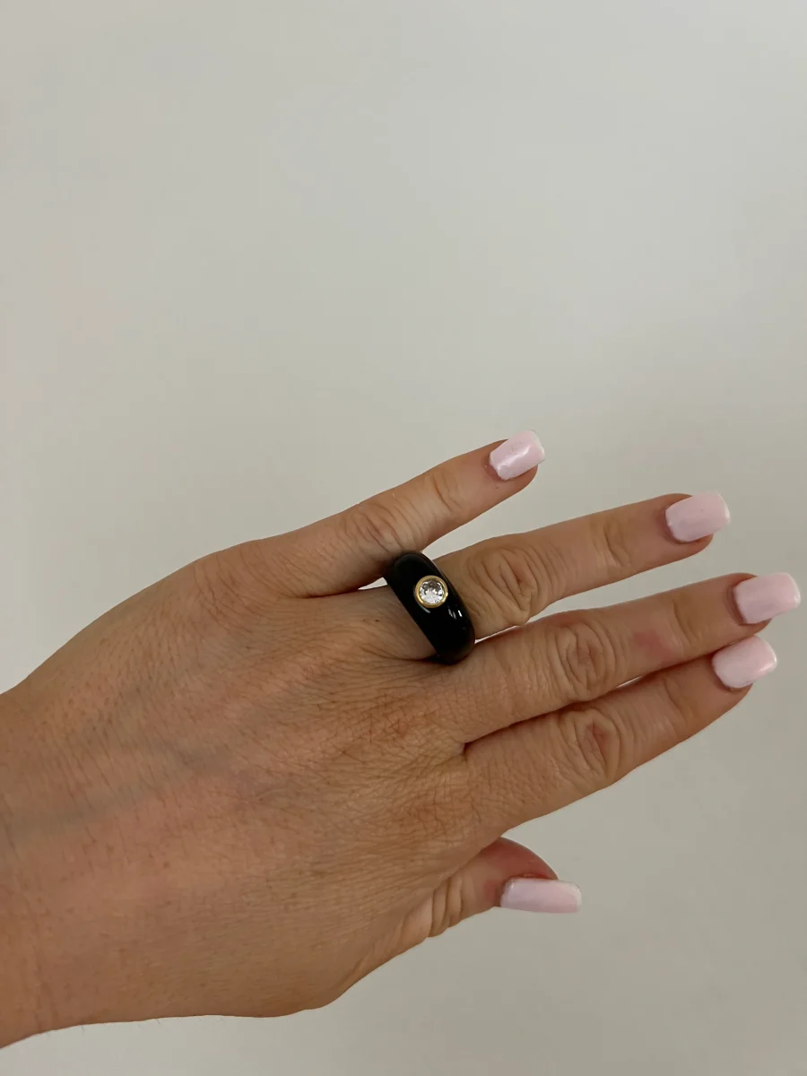LA BAGUE NOIR STRASS – Image 4