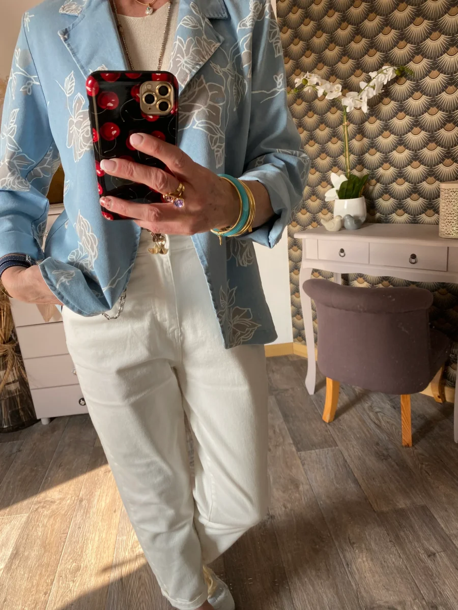 VESTE JEAN FLEUR CARLA TU 38/44 - Image 4