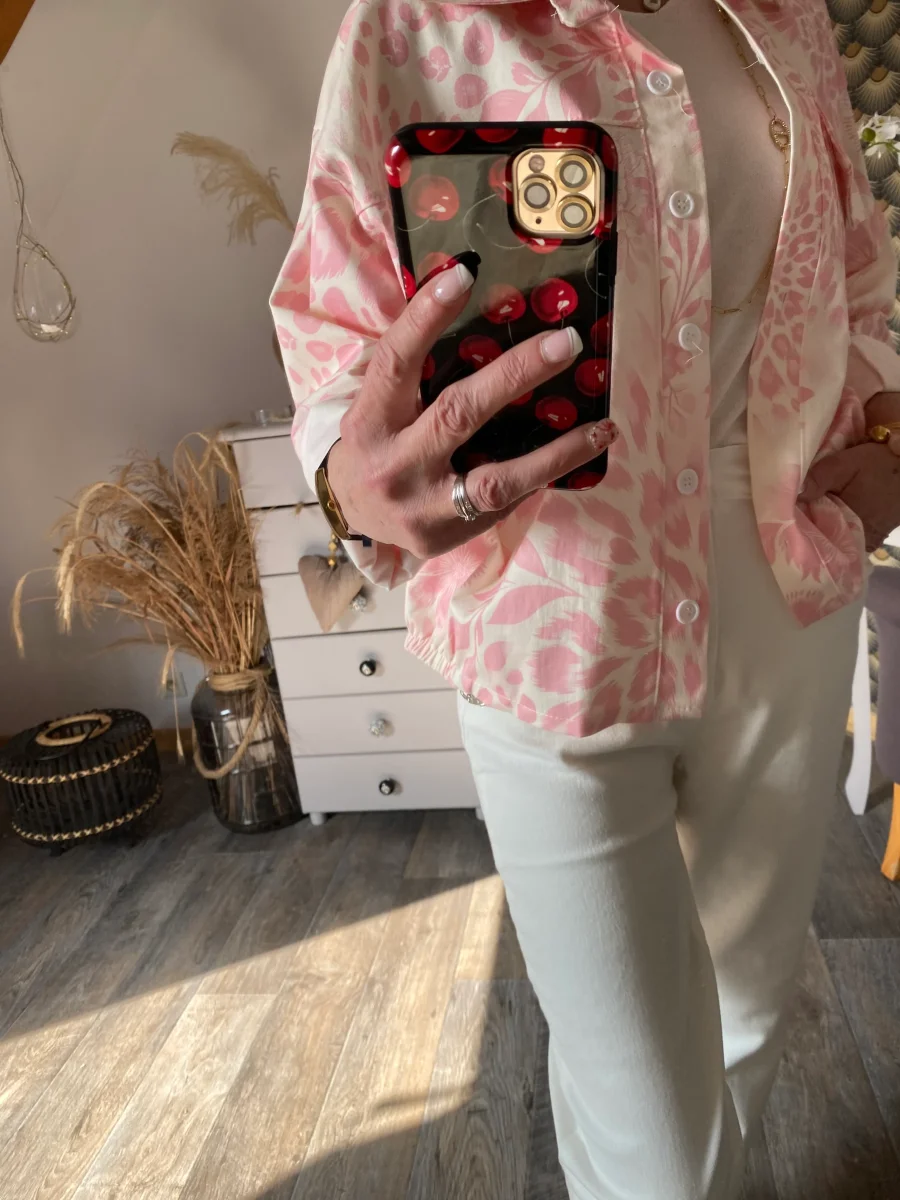 VESTE CARLA FLEURS ROSE TU 38/46 – Image 5