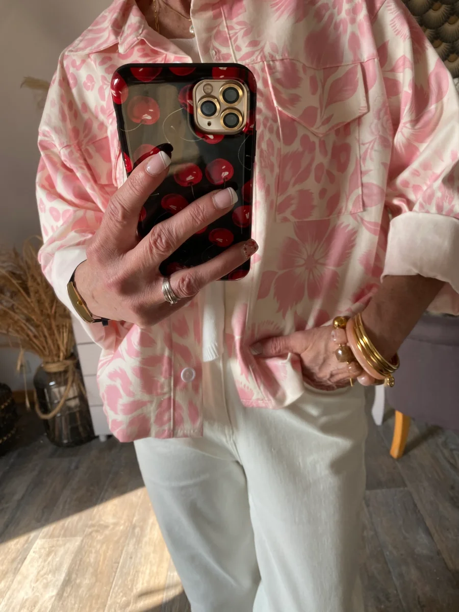 VESTE CARLA FLEURS ROSE TU 38/46 – Image 7