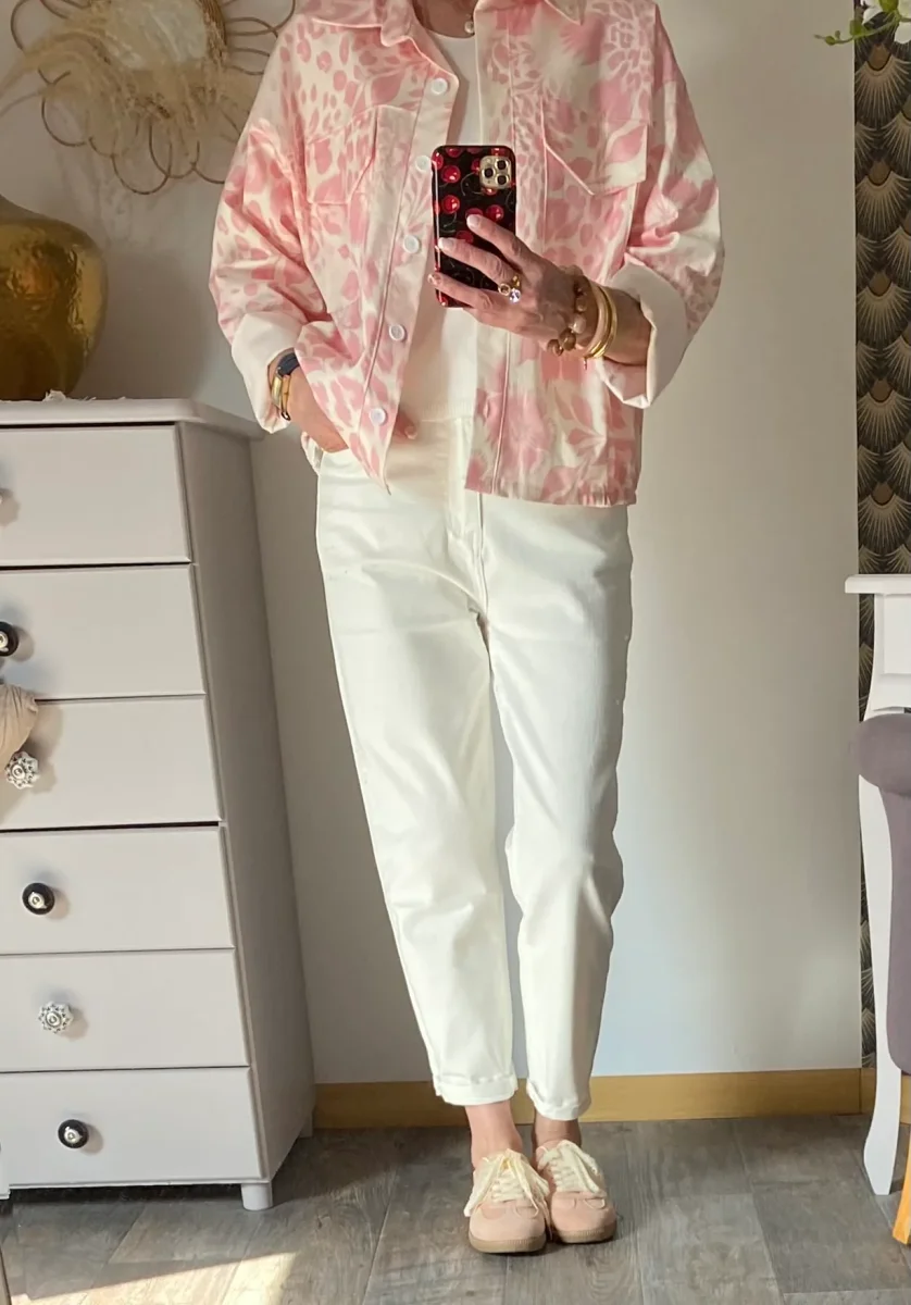 VESTE CARLA FLEURS ROSE TU 38/46 – Image 3