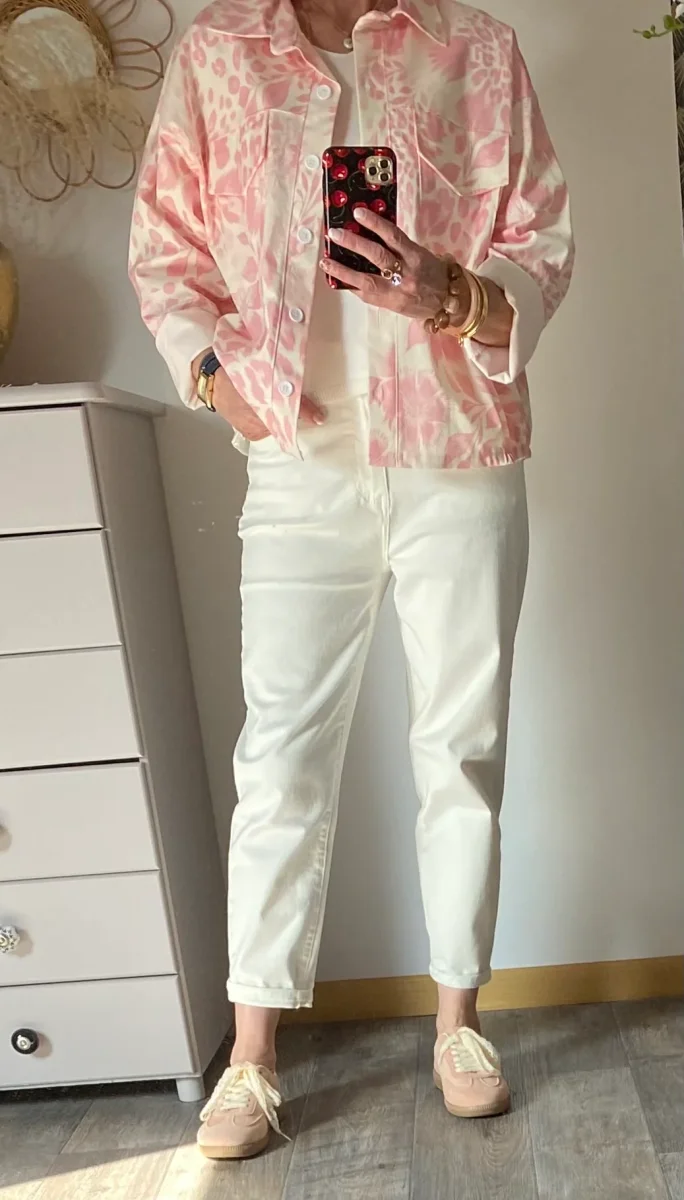 VESTE CARLA FLEURS ROSE TU 38/46 – Image 8