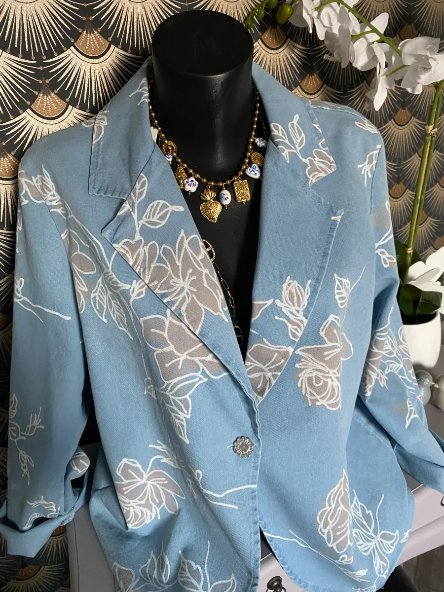 VESTE JEAN FLEUR CARLA TU 38/44 - Image 6