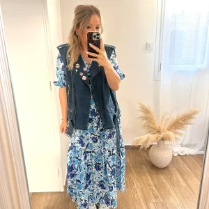 LA MAXIDRESS FLEURIE BLEUE