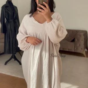 Robe Gaze de Coton Maïssa Crème