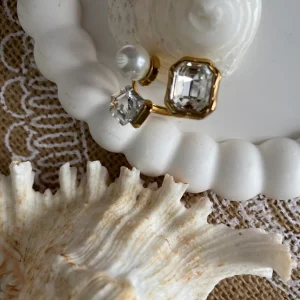 BAGUE GEOMETRIQUE BLANCHE ACIER INOXYDABLE