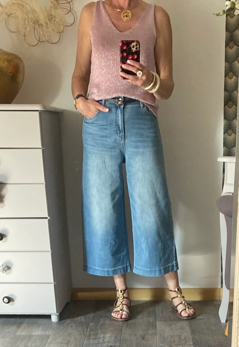 TOP BRETELLE IRISE ROSE TU 34/40 petit 42 – Image 5