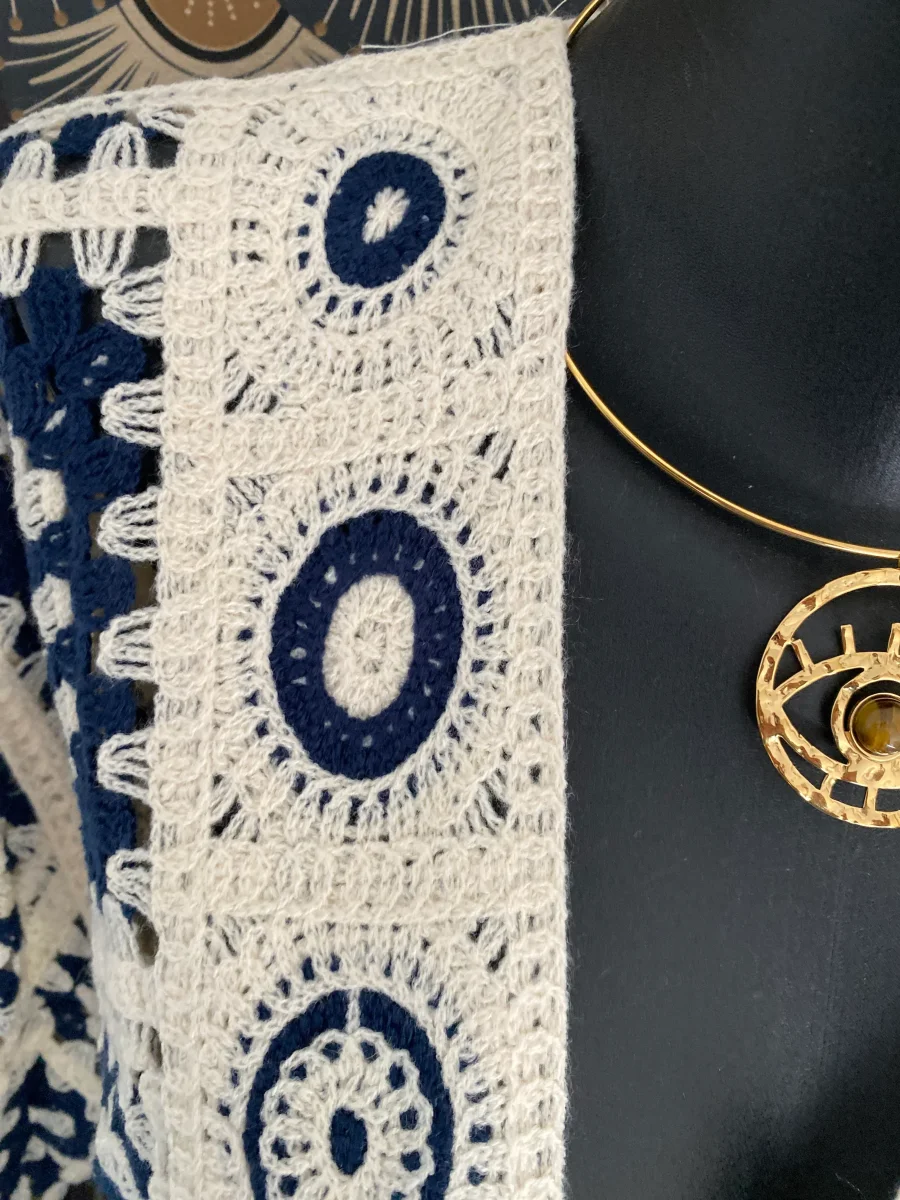 GILET CROCHET BLEU MARINE TU 36/44 – Image 4