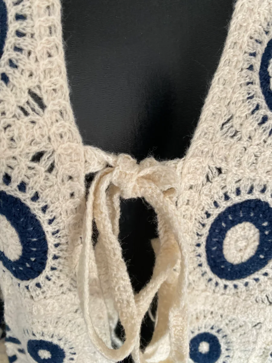 GILET CROCHET BLEU MARINE TU 36/44 – Image 5