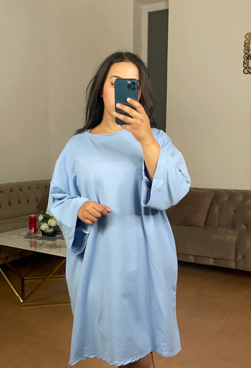Robe tee shirt courte Souk bleue