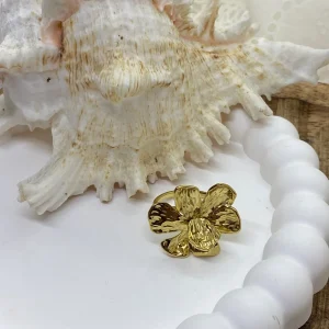 BAGUE FLEUR ACIER INOXYDABLE