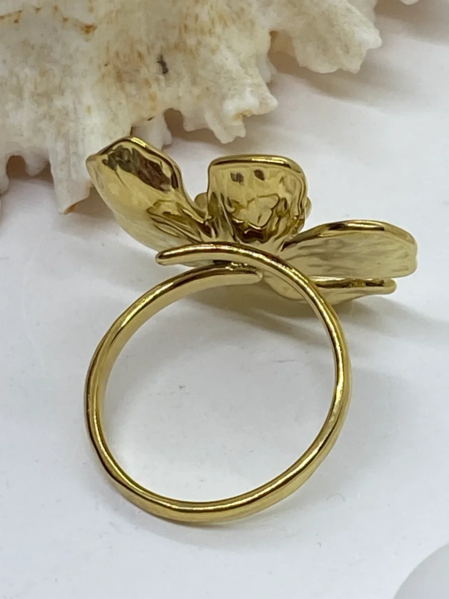 BAGUE FLEUR ACIER INOXYDABLE – Image 5