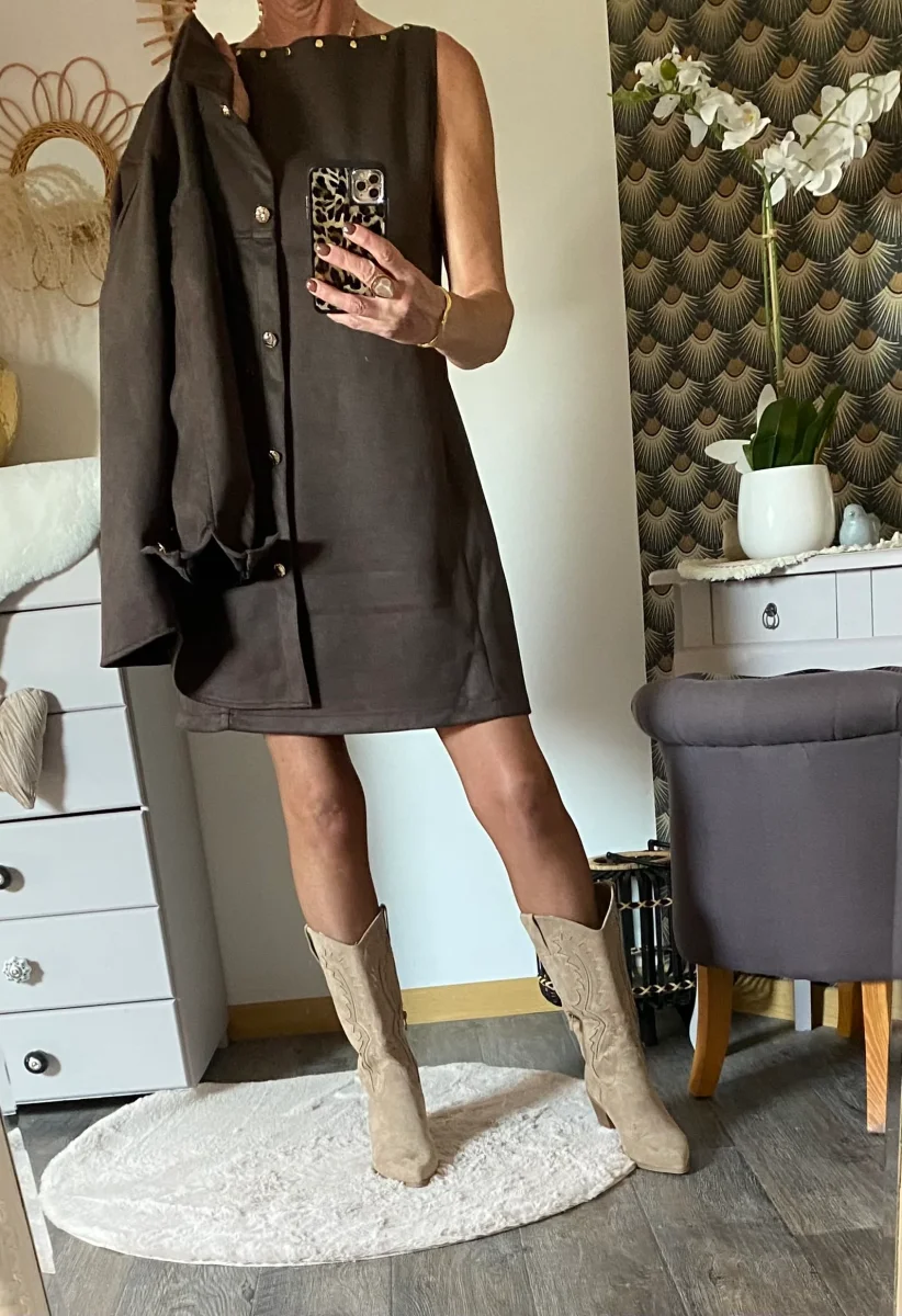 ROBE SCHAMING CHOCOLAT TAILLES: S/M/L