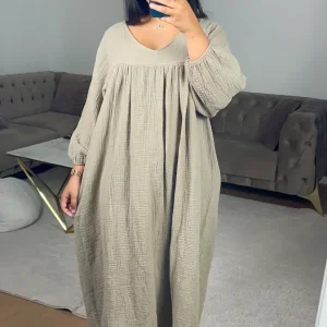 Robe Gaze de Coton Maïssa Taupe