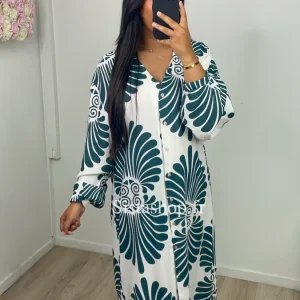 Robe fleurie Farah Vert