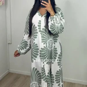 Robe fleurie Farah Kaki