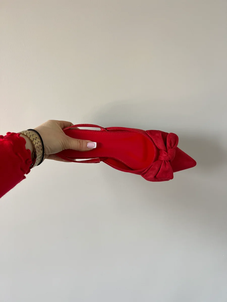 LES SLING BACK ROUGE NOEUD - Image 3