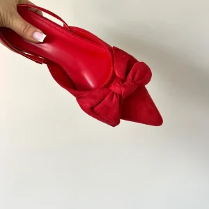 LES SLING BACK ROUGE NOEUD