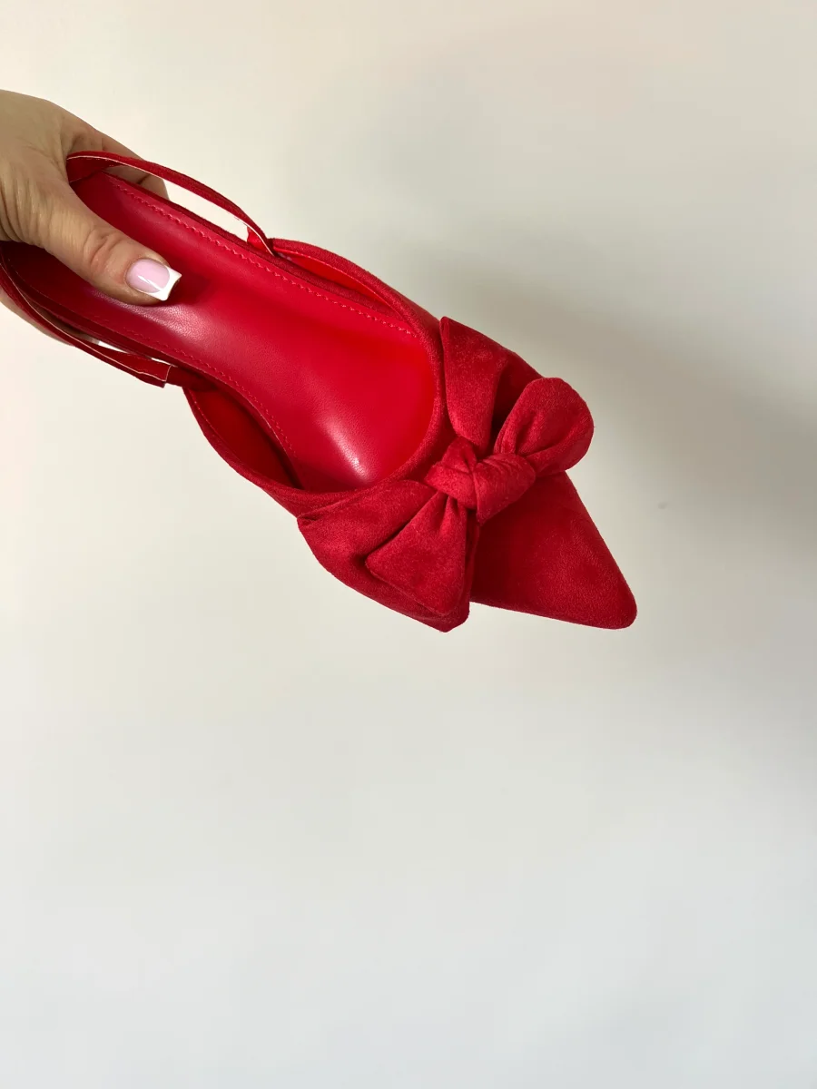 LES SLING BACK ROUGE NOEUD