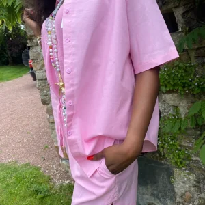 VESTE CHEMISE ROSE COLLECTION DOLCE VITA S/M OU L/XL