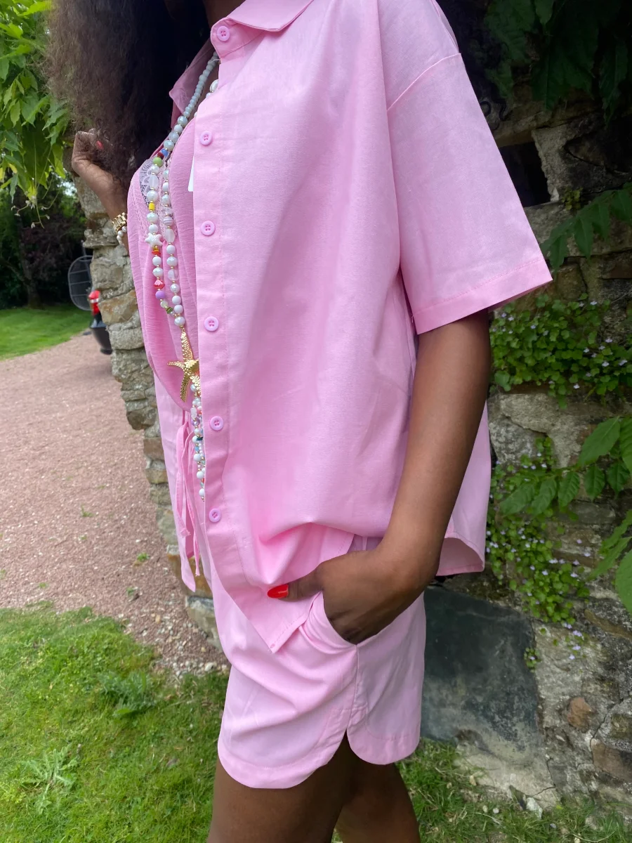 VESTE CHEMISE ROSE COLLECTION DOLCE VITA S/M OU L/XL