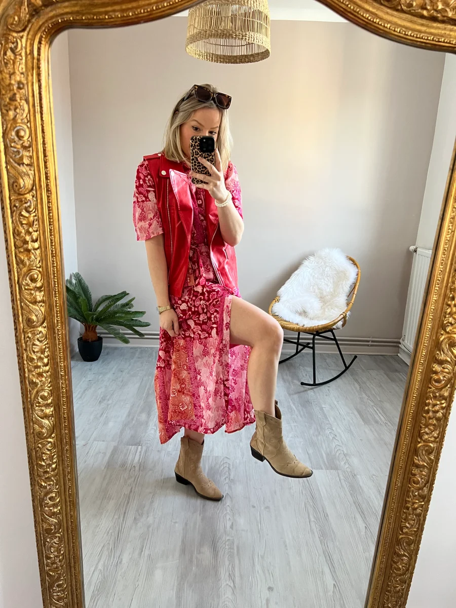 LA ROBE LONGUE PATCHWORK FUSHIA - Image 7