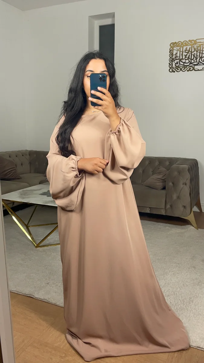 Abaya Simple Malika Vieux Rose - Image 3